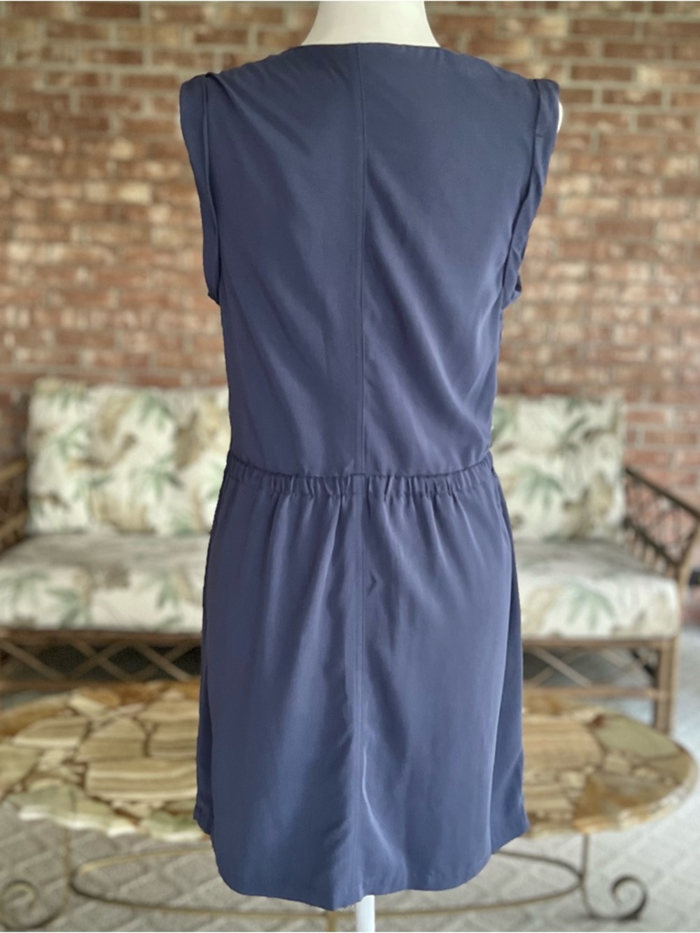 Alya Francesca’s Dress Blue Drawstring Waist Blouson Mini S Casual Travel - Picture 8 of 16